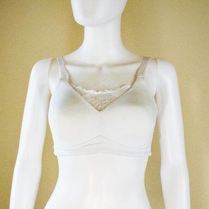 Q-T INTIMATES CAMISOLE COMFORT BRA WHITE - 34C